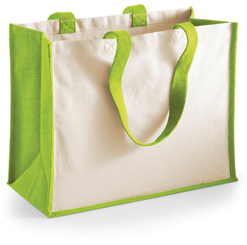 apple green Bolsa clásica de yute