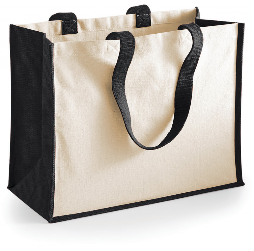 black Bolsa clásica de yute
