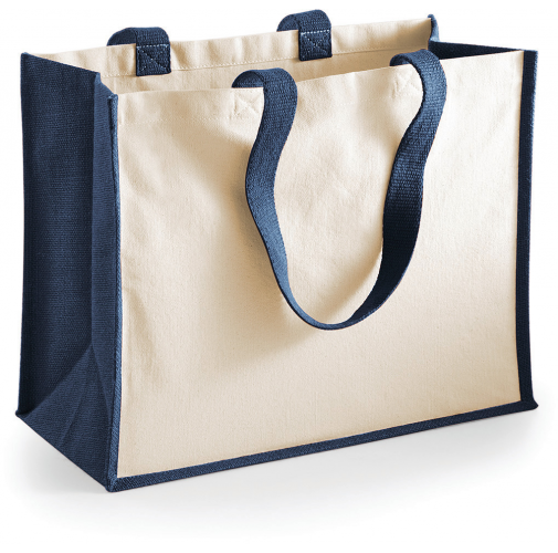 navy Bolsa clásica de yute