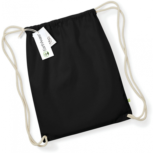 black Bolsa de gimnasio EARTHAWARE® - algodón orgánico