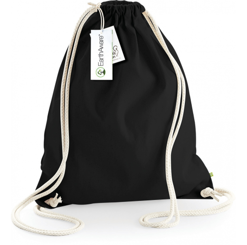 black Bolsa de gimnasio EARTHAWARE® - algodón orgánico