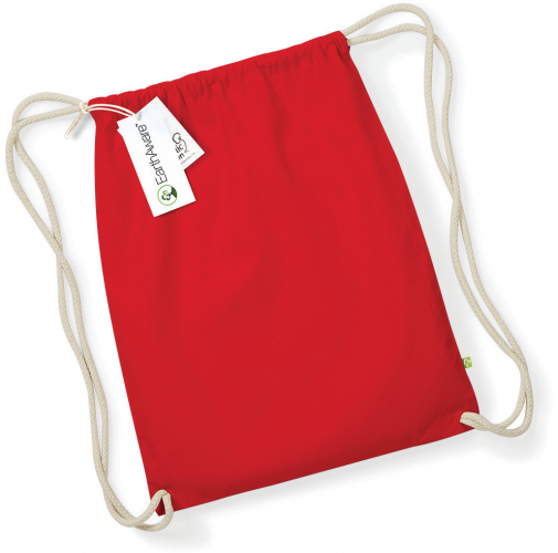 classic red Bolsa de gimnasio EARTHAWARE® - algodón orgánico
