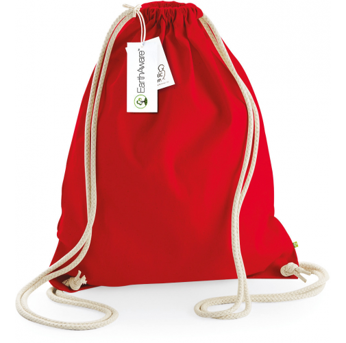 classic red Bolsa de gimnasio EARTHAWARE® - algodón orgánico