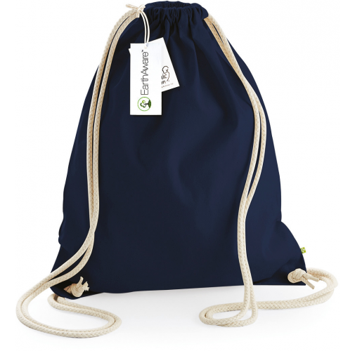french navy Bolsa de gimnasio EARTHAWARE® - algodón orgánico