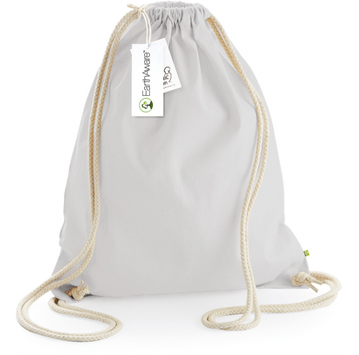 light grey Bolsa de gimnasio EARTHAWARE® - algodón orgánico