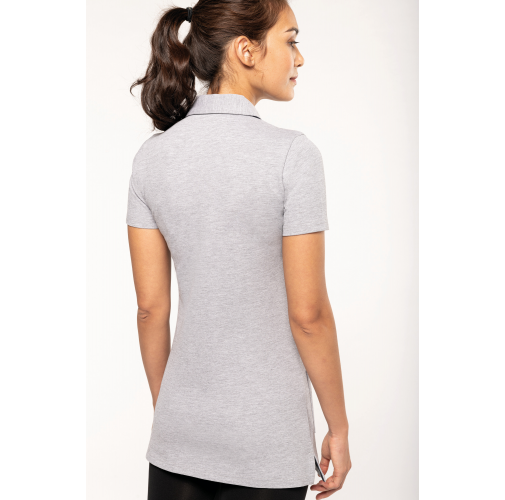 Polo largo manga corta mujer