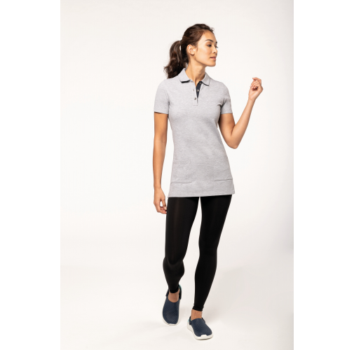 Polo largo manga corta mujer