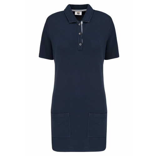 navy / oxford grey Polo largo manga corta mujer