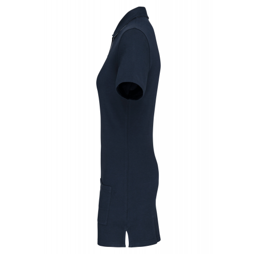 navy / oxford grey Polo largo manga corta mujer