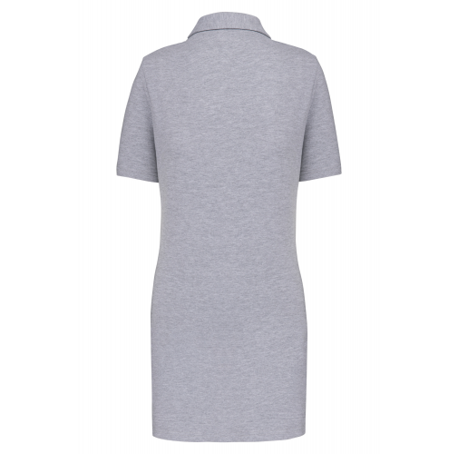 oxford grey / navy Polo largo manga corta mujer
