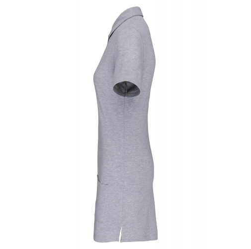 oxford grey / navy Polo largo manga corta mujer