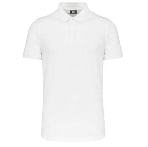 white Polo con botones a presión y manga corta