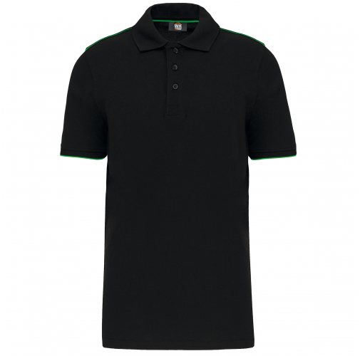 black / kelly green Polo Day To Day contrastado hombre