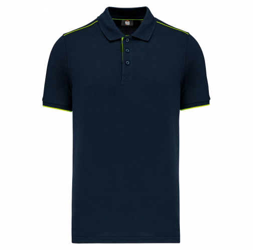 navy / fluorescent yellow Polo Day To Day contrastado hombre