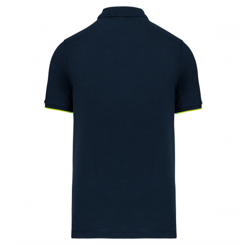 navy / fluorescent yellow Polo Day To Day contrastado hombre