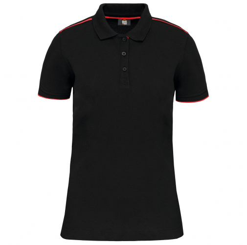 black / red Polo Day To Day contrastado mujer