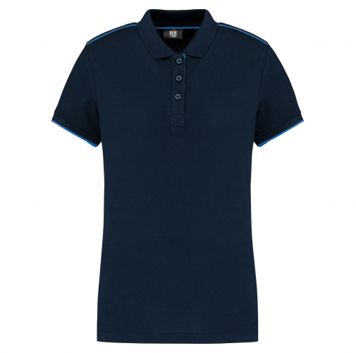 navy / light royal blue Polo Day To Day contrastado mujer