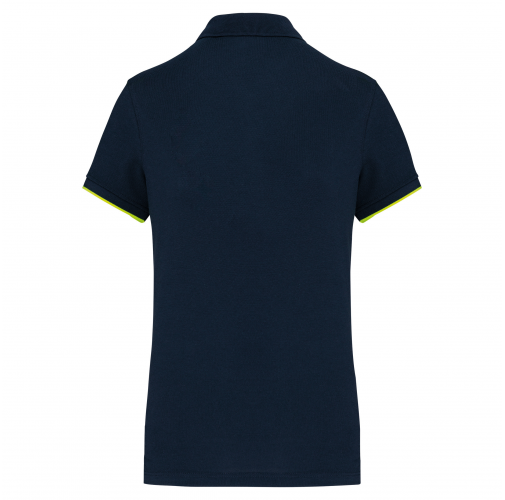 navy / fluorescent yellow Polo Day To Day contrastado mujer