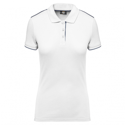 white / navy Polo Day To Day contrastado mujer