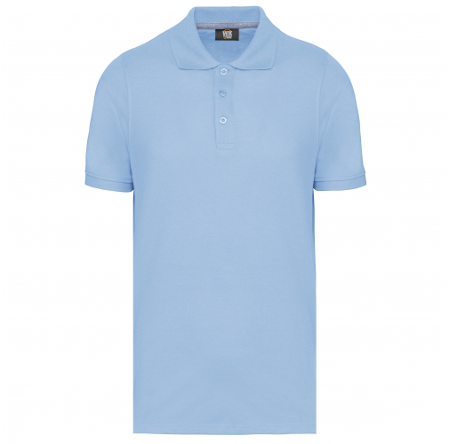 sky blue Polo Antibacteriano Hombre