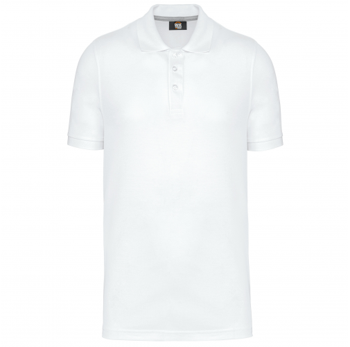 white Polo Antibacteriano Hombre