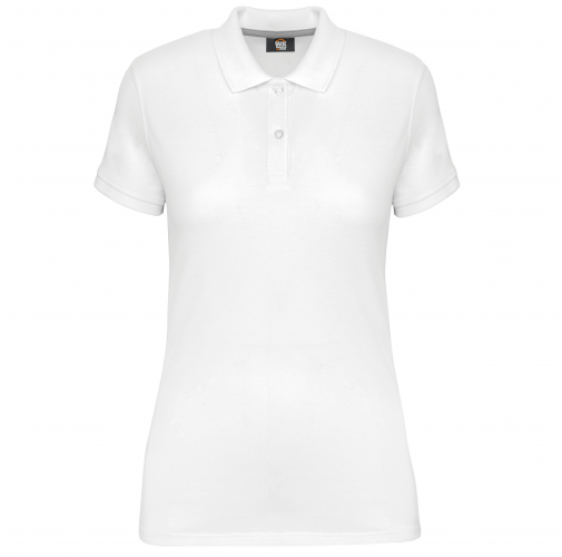 white Polo Antibacteriano Mujer