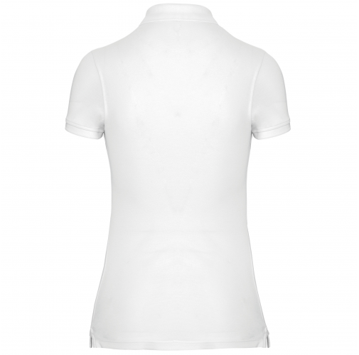white Polo Antibacteriano Mujer