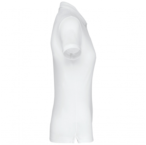 white Polo Antibacteriano Mujer