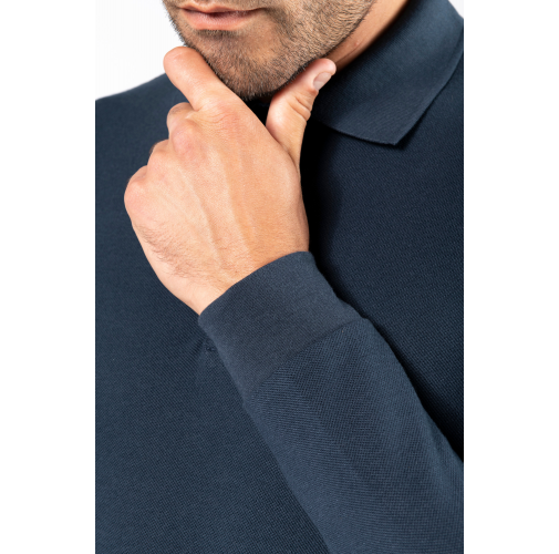 Polo Antibacteriano manga larga hombre