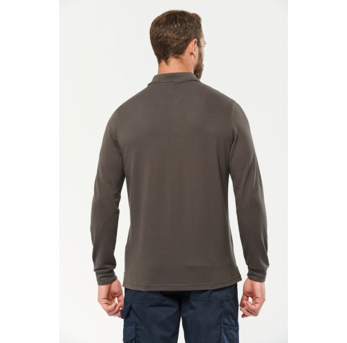Polo Antibacteriano manga larga hombre