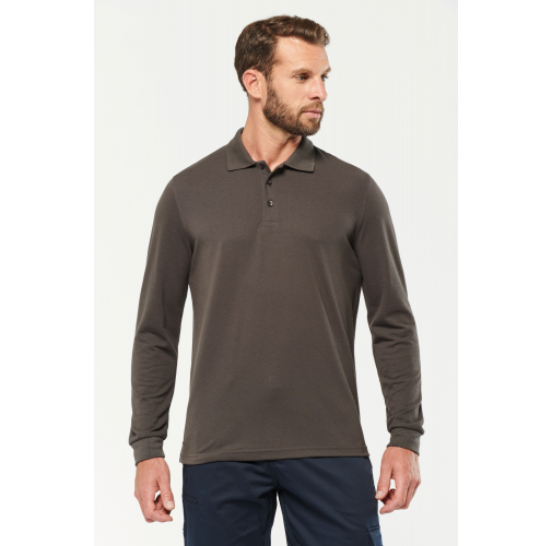 Polo Antibacteriano manga larga hombre