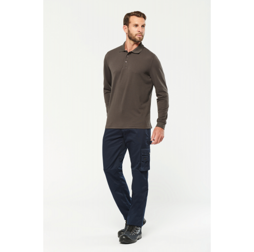 Polo Antibacteriano manga larga hombre