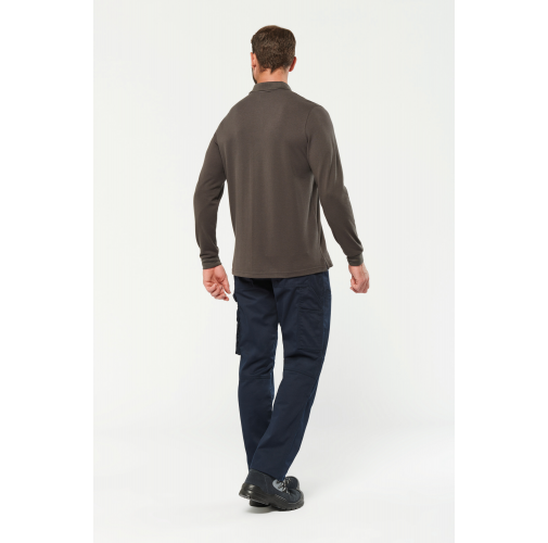 Polo Antibacteriano manga larga hombre