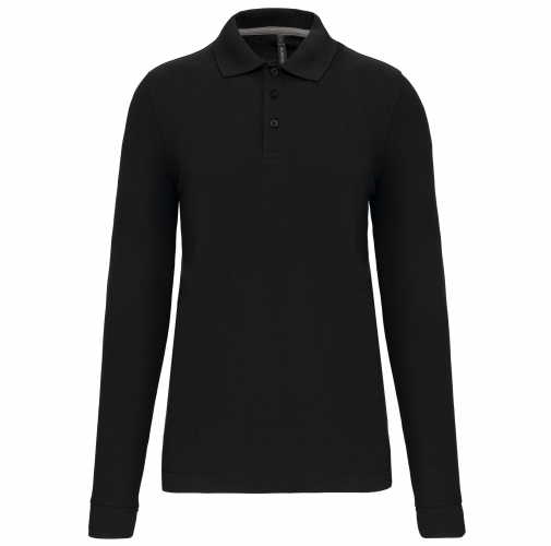 black Polo Antibacteriano manga larga hombre