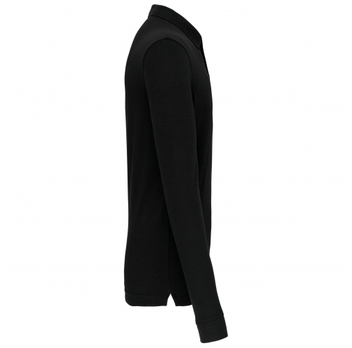 black Polo Antibacteriano manga larga hombre