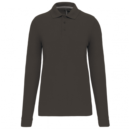 dark grey Polo Antibacteriano manga larga hombre