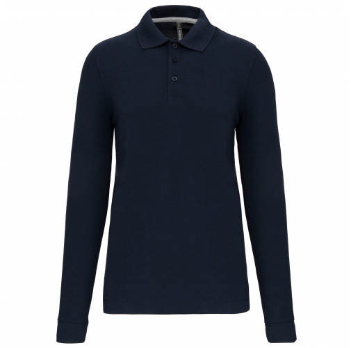 navy Polo Antibacteriano manga larga hombre