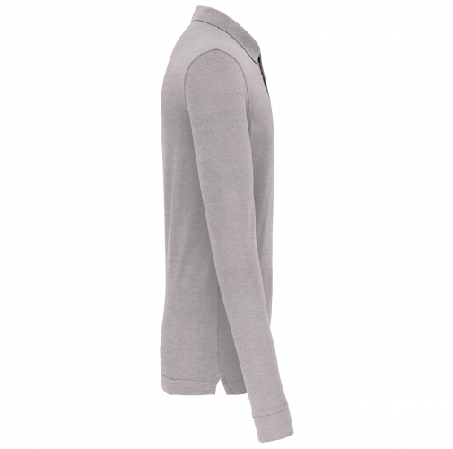 oxford grey Polo Antibacteriano manga larga hombre
