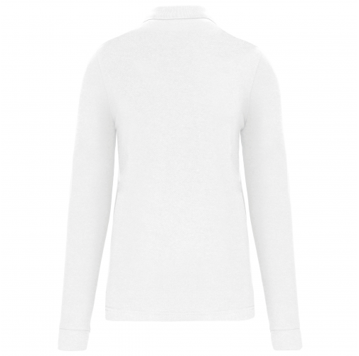 white Polo Antibacteriano manga larga hombre