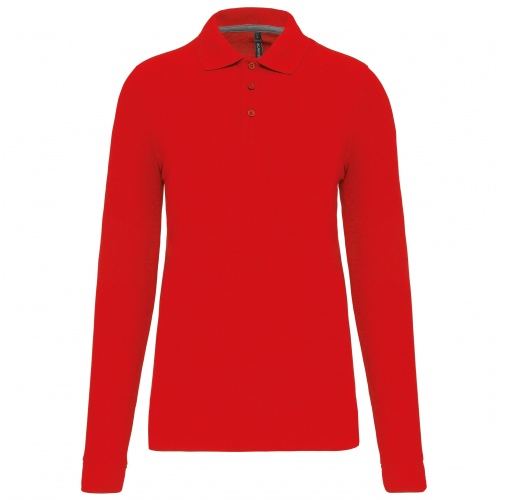 red Polo Antibacteriano manga larga hombre