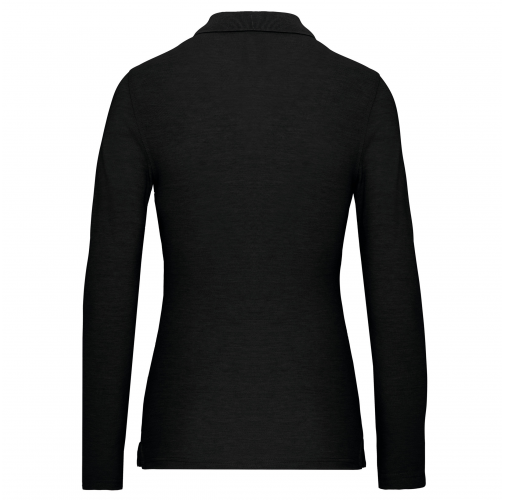 black Polo Antibacteriano manga larga mujer