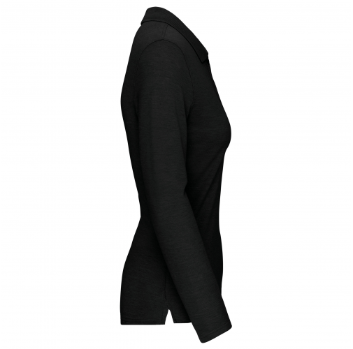 black Polo Antibacteriano manga larga mujer