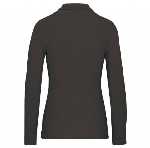 dark grey Polo Antibacteriano manga larga mujer