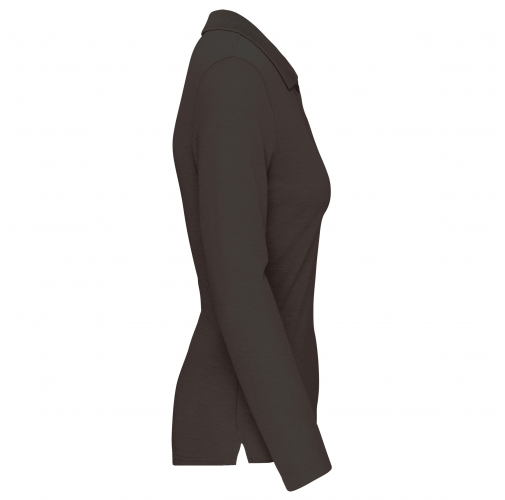 dark grey Polo Antibacteriano manga larga mujer