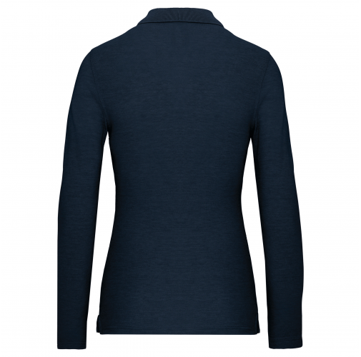 navy Polo Antibacteriano manga larga mujer