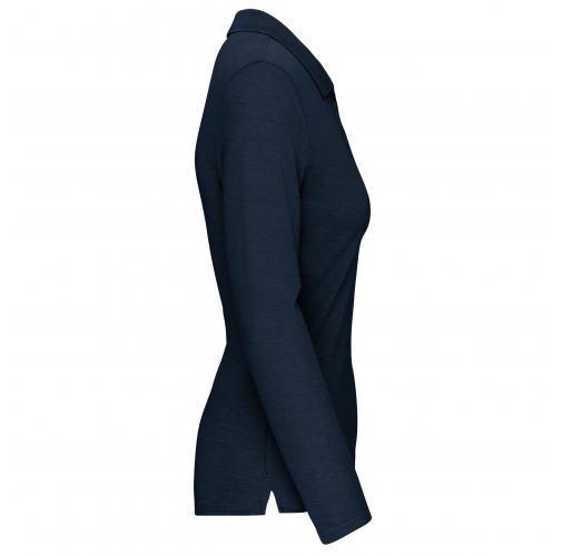 navy Polo Antibacteriano manga larga mujer