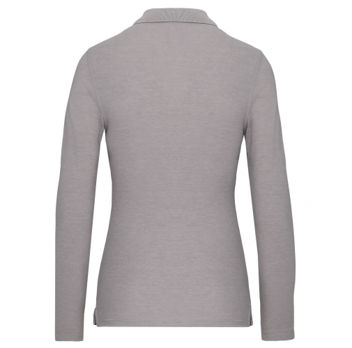 oxford grey Polo Antibacteriano manga larga mujer