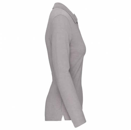 oxford grey Polo Antibacteriano manga larga mujer