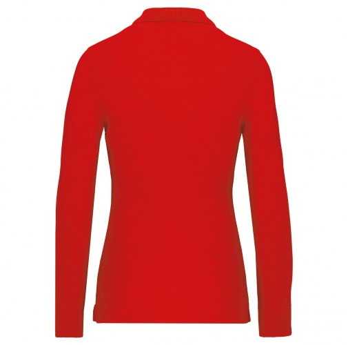 red Polo Antibacteriano manga larga mujer