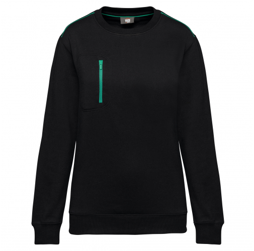 black / kelly green Sudadera Day To Day con bolsillo de cremallera contrastada